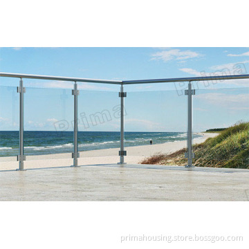Clear Tempered Glass Balustrade with Stainless Steel Accessories